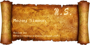 Mezey Simeon névjegykártya